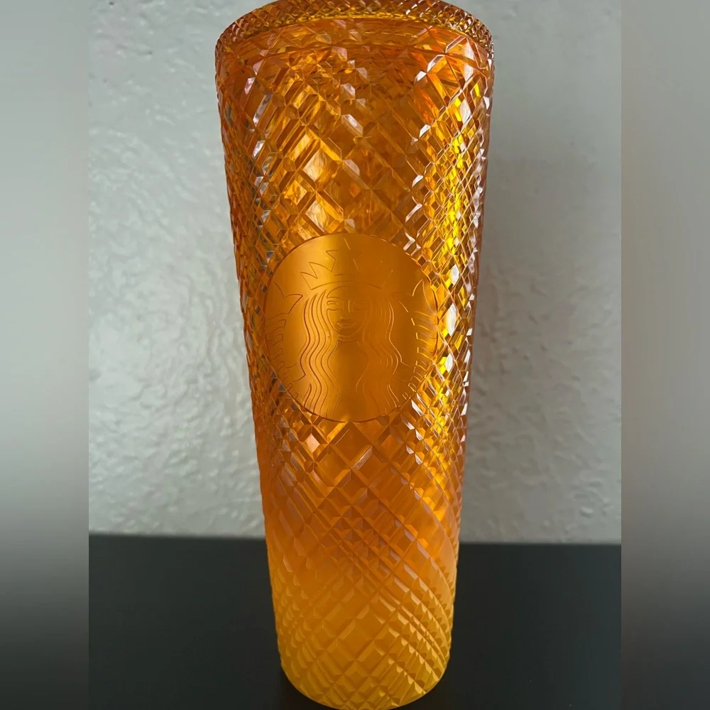 ✨NWOT - Starbucks 2021 Orange Jeweled Cold Beverage Tumbler✨